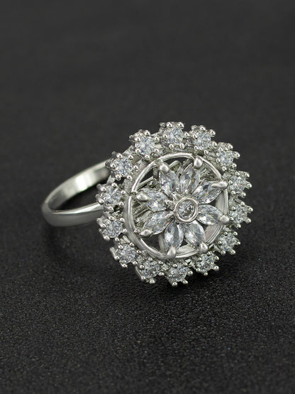 Floral AD Adjustable Ring