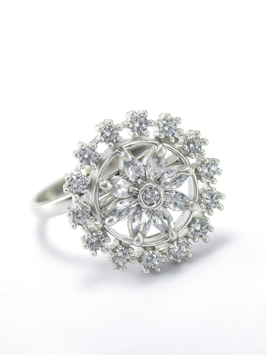 Floral AD Adjustable Ring