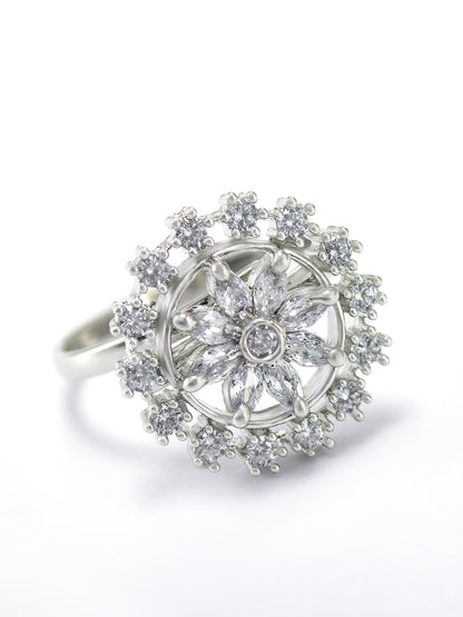 Floral AD Adjustable Ring