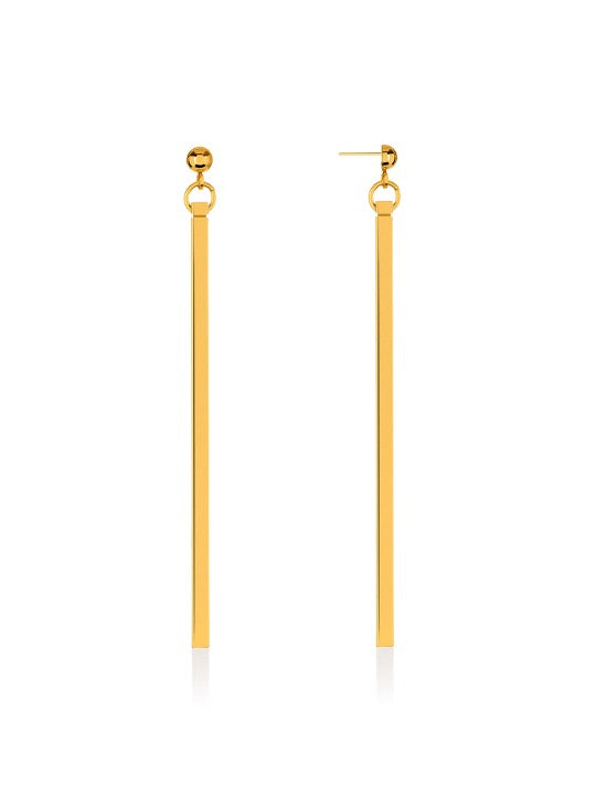 Gold Tone Bar Drop Earrings