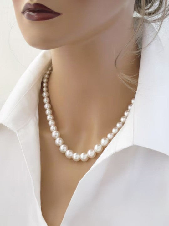 Gold Plated Pearl Beaded Moti Mala Necklace & Earrings
